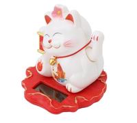 Naroote Cat de Fortune Solaire, Chat Chinois Construit dans Un Capteur Léger Léger Vif Vif Agitant Solaire Bras Chat éco Amical pour Le Bureau à Domicile (2314A)