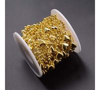 Naroote Chaîne de Perles en Forme de Cœur de 10 M, ABS Léger, Décoration de Mariage, de Noël, pour Bouquet de Mariée, Rideau de Perles, Nappe, Or/Argent, 1 Ligne de (Forme de Coeur doré)