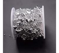 Naroote Chaîne de Perles en Forme de Cœur de 10 M, ABS Léger, Décoration de Mariage, de Noël, pour Bouquet de Mariée, Rideau de Perles, Nappe, Or/Argent, 1 Ligne de (Coeur d'amour en Argent)