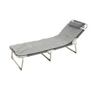 Naroote Chaise Salon, Inclinaison de Lit Simple Salon en Fer, Couche à Coucher Inclinable, Lit de Camping, Pliant avec Chaise de Patio pour Plage pour Le Camping (56 Tube Rond Gris et Coussin