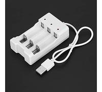 Naroote Chargeur USB à 3 Emplacements pour Batterie AA/AAA, ABS Blanc A03, Résistant aux Hautes Températures, Matériau écologique