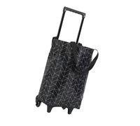 Naroote Chariot de Courses Pliable avec Poignée Extensible (Ligne Noire)