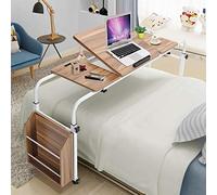 Naroote Chariot Réglable pour Ordinateur Portable, Bureau D'ordinateur Mobile avec Roulettes et étagère de Rangement, Table D'écriture pour Bureau à Domicile, Hôpital, Orme Anglais (1,2 m / 3,9 pieds)