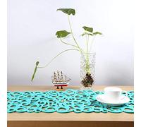Naroote Chemins de Table, Chemin de Table Rectangulaire en Feutre Creux, Napperons de Nappe de Cuisine de Salle à Manger pour la Cuisine à Domicile (Vert Clair)