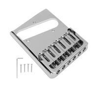 Naroote Chevalet de Guitare Chrome Réglable Laiton, Télécaster Électrique | Usiné CNC, Montage Cordes Traversant le Corps, Sustain Amélioré, Vis ournies, pour Guitares à Corps Massif 6 Cordes