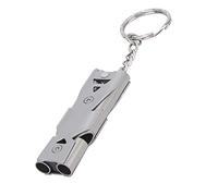 Naroote Ciraille d'urgence, Sifflet d'urgence Sécurité en Acier Inoxydable avec Porte-clés pour Survie en Plein Air (Gris Gris)
