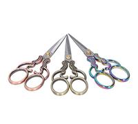 Naroote Ciseaux à Coudre Rétro Style Antique pour Broderie, Artisanat sur Mesure pour Collectionneurs, Acier Inoxydable, Alliage de Zinc Bronze + Laiton + Ti 3 Pièces