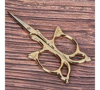 Naroote Ciseaux de Tailleur en Acier Inoxydable de Style Antique pour Broderie, Couture, Bricolage, Résistant à L'usure et Durable, Poignée Confortable, Design Européen, 1 Pièce (GOLD)