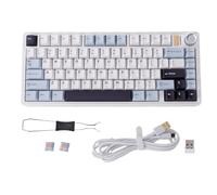 Naroote Clavier Mécanique Gaming sans Fil 75% Hot-Swap Tri-Mode RGB | Layout 75% avec Gasket, amortissement 5 couches, PCB 1.2mm+switches lubrifiés, Tri-Mode, 4000mAh, bouton médi Hot-Swap