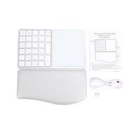 Naroote Clavier Numérique Double Mode 2.4G Bluetooth Touchpad Calculatrice (White)