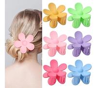 Naroote Clips de Cheveux, Fleurs Clips de Cheveux Ensemble de 6 Grandes Non glissé Strong Hold Hold Coil Catch Clamps Headwear Accessoires avec des Femmes Fleules Coiffes Claw Hair For Women pour (1)