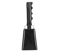 Naroote Cloches de Vache de 9 Pouces avec Poignée, Cloche à Main Forte avec Poignée Ergonomique, Idéale pour les Matchs de Football, les Concerts, les Fêtes de Fin d'études, l'école (BLACK)