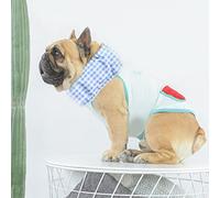 Naroote Collier Bandana Rafraîchissant pour Chien, Couleurs Vives, Collier Rafraîchissant Respirant pour Chien, Cordon de Serrage Réglable à Double extrémité pour Les Promenades (Grille Bleue L)