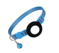 Naroote Collier de Suivi pour Animaux de Compagnie, Réfléchissant, Respectueux de la Peau, pour Chaton, Cloche Amovible, étanche et Rétractable (Blue)