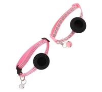 Naroote Collier pour Animaux de Compagnie, Collier de Compagnie à la Mode Douce Reflétativement Film Résistant au Film 2pcs ajusté pour Marcher pour Faire du Shopping (Rose)
