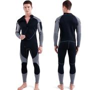 Naroote Combinaison Néoprène 3mm pour Hommes Combinaison de Plongée Complète pour la Plongée en Apnée et Le Surf Noir et Gris Taille S-3XL (XXL)