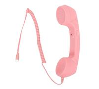 Naroote Combiné Téléphonique Rétro, combiné de Type C avec Haut-Parleur et Microphone, Appareil de Communication Mobile, Idéal pour Les Vidéoconférences, Les Appels et Les Réunions (Pink)