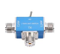 Naroote Commutateur D'antenne 2 Voies pour Station de Base, Radio Portable | Sélecteur coaxial UHF BNC SL16, 1 à 30 MHz, alliage d\'aluminium 100 W, protection de mise à la terre déconnectée