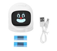 Naroote Compagnon émotionnel du Tableau de Bord de Voiture, Robot D'expression Amusant avec 52 Expressions émotionnelles, Base Magnétique pour Console Automatique, Synchronisation avec (White)