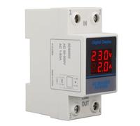 Naroote Compteur de Tension et de Courant Numérique à Double Affichage avec Tube LED Transparent pour Usage Domestique, Montage sur Rail Din pour une Installation Facile - AC50-500 V 0-63 A pour la