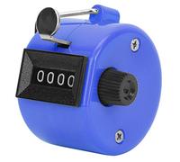 Naroote Compteur Manuel à 4 Chiffres avec Bouton de Réinitialisation pour Raccords de Sport, Outil de Comptage Rouge Compact avec Crochet, Coque en Plastique ABS 4,6 X 3,3 Cm (Blue)
