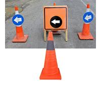 Naroote Cône de sécurité Télescopique Pliable avec Collier Réfléchissant pour le Stationnement sur Route - Cône de sécurité Routière pour la Pratique de la Conduite (45cm/17.7in)