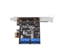 Naroote Connecteur PCI-E USB 3.0, PCI Express USB 3.0, 4 Condensateurs Solides, Interface Plaquée Or, 4 Coffre-Fort Indépendants pour Emplacement PCI-E X1 X4 X8 X16 Domestique