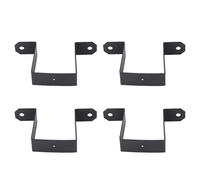 Naroote Connecteurs D'attaches de Poteaux à Sangle Robuste, Support Robuste pour Poutres de Clôture de Pont de 4x4 Pouces pour L'amélioration de L', Ensemble de 4 Supports en Acier au Carbone Noir