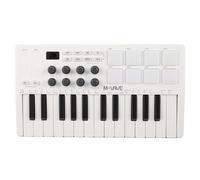 Naroote Contrôleur de Clavier MIDI USB 25 Touches, Design Compact pour la Production Musicale avec 8 Pads de Batterie Rétroéclairés RVB et 8 Boutons Assignables, Idéal pour une Utilisation en Studio