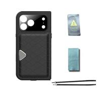 Naroote Coque de Téléphone étanche IP68, Coque sous-Marine Entièrement Scellée à 360°, en TPU Résistante aux Chocs avec Miroir et Porte-Cartes, Idéale pour la Natation, Le Ski en Plein Air (Black)