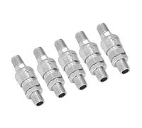 Naroote Coupleur D'air en Acier Inoxydable, Raccords à Connexion Rapide, Forte Résistance à L'usure pour Fournitures Industrielles, 5 Ensembles pour Compresseurs D'air (Fil extérieur 1/4 (SM+PM-20))