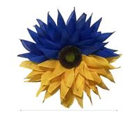 Naroote Couronne de Porte D'entrée de Tournesol, Couleurs du Drapeau Ukrainien, Décor de Ferme, de Chalet, 15,74 Pouces, Couronne de Printemps en Tissu Bleu + Jaune, Décoration de Fête (#1)