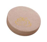 Naroote Coussin de Méditation Rond Confortable en Mousse de Coton Dur Amovible, Coussin de Sol pour Balcon, Salon, 15,7 Pouces, adapté à la Pratique Zen, Lin (Beige)