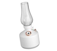Naroote Diffuseur Humidificateur Lanterne Vintage, Ultrasonique Rechargeable par USB avec Lampe à intensité Variable, Idéal pour la Décoration de Chambre à Coucher et de Bureau, Relaxant (Beige)