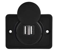 Naroote Double Prise de Chargeur USB Noire 3,1a pour Voiture, Charge Rapide pour Yachts, Camping-Cars et Bus, Matériau ABS