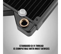 Naroote Échangeur de Chaleur, Refroidisseur de Transmission G1 / 4 Copper Water Heat Radiateur Radiateur Small Radiator Water Refroids Computer Therm (120)