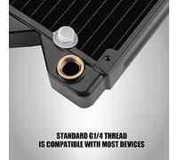 Naroote Échangeur de Chaleur, Refroidisseur de Transmission G1 / 4 Copper Water Heat Radiateur Radiateur Small Radiator Water Refroids Computer Therm (240)