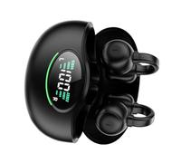 Naroote Écouteurs Fil Légers BT, Son Panoramique 360 ° ACS, Compact, Autonomie de 80 Heures, Convient à Les Types d'oreilles, Noir (Black)