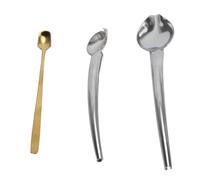 Naroote Ensemble de 3 Cuillères, Cuillères Culinaires Professionnelles en Acier Inoxydable, Cuillère à Melon avec Pointe en Forme de Cône pour Arroser les Purées et la Décoration, Idéal pour la