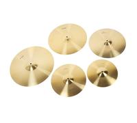Naroote Ensemble de 5 Cymbales de Batterie en Laiton, Cymbales de Batterie Classiques 12 Pouces 14 Pouces 16 18 20 avec Coussinets et Sac de Rangement, pour Concert de Groupe de Performance sur Scène