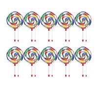 Naroote Ensemble de Batterie en Forme de Sucette, Tambourin coloré pour Enfants pour L'apprentissage du Rythme Musical, Plastique, 10 Pièces, adapté à L'éducation de la Petite Enfance