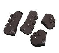 Naroote Ensemble de Bottes de Jambe de Cheval 4 Pièces, Protège-tendons en Néoprène Durables pour Le Saut et la Course, équipement de Protection des Jambes de Haute qualité (Ensemble de Devant et de