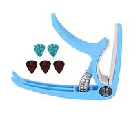 Naroote Ensemble de Capodastres pour Guitare électrique, ABS Durable à Dégagement Rapide avec 5 Médiators pour ukulélé Banjo Mandoline (BLUE)