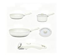Naroote Ensemble de Casseroles et Poêles pour Cuisinières à Induction et | Poignée amovible, batterie de cuisine antiadhésive en aluminium et en acier inoxydable pour la cuisson au four, 55,73 oz
