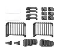 Naroote Ensemble de Charnières de Porte de Grille D'admission de Protection de Lampe Avant de Voiture RC Crawler pour Defender 1/10 - Décorations en Métal et en Plastique de Haute qualité pour