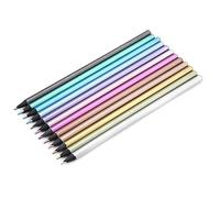 Naroote Ensemble de Crayons de Couleur Métalliques avec Noyau Brillant pour Dessin, Coloriage Artistique, Crayons de Couleur en Bois Noir Non Toxiques pour Livres de Coloriage