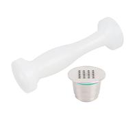 Naroote Ensemble de Filtres à Capsules de café Rechargeables, pour Machines à café, avec Brosse et Cuillère, en Acier Inoxydable Durable