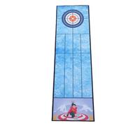 Naroote Ensemble de Jeu de Curling Portable de Table, Tapis Lisse sans Plis pour Les Fêtes de Voyage, Tapis de Jeu 39,37 X 11,42 Pouces avec 6 Balles