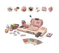 Naroote Ensemble de Jouets de Caisse Enregistreuse pour Enfants à Piles avec Scanner Calculatrice Microphone Carte de Crédit pour Garçons Filles 3+ Actions et Sons Réalistes Caisse de éducative