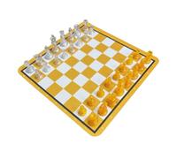 Naroote Ensemble de Plateau de Jeu D'échecs Compact pour Un Jeu Compétitif et Un Plaisir en Famille, Idéal pour Les Enfants et Les Adultes (Jaune Blanc)